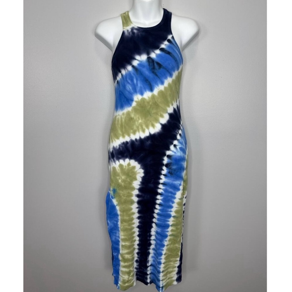 Price Firm YF & B Iggy Dress, Tie Dye Ribbed Midi Side Slit Racerback, XS - Picture 3 of 13